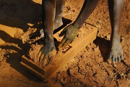 Tanzania, Morogoro district, Uluguru mountains, brick-making clay
