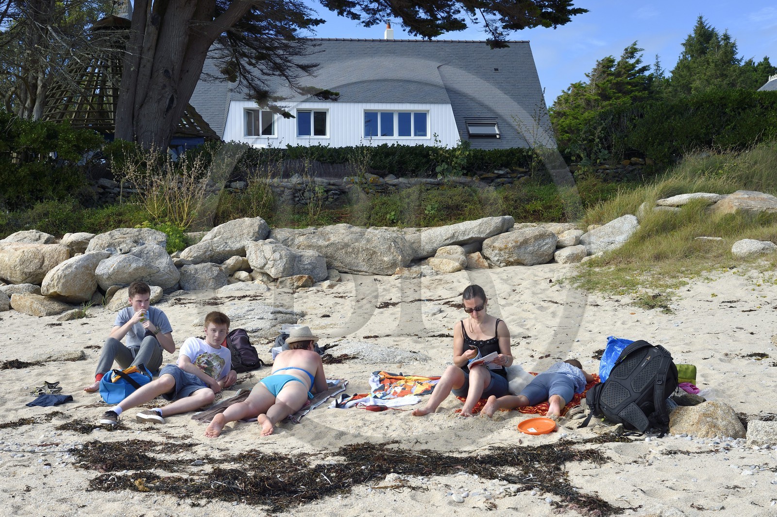France, Finistère (29), région de Concarneau, Tregunc, bords de mer à la Pointe de la Jument