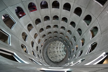 France, Rhone, Lyon,  Celestins square, the car park designed by Michel Targe, Daniel Buren and Jean-Michel Willmotte (1994)