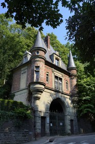 France, Haut Rhin, Mulhouse, Rebberg district, villa Ermitage built between 1866 and 1868 for the industrialist Alfred Koechlin Schwartz, the entrance gate