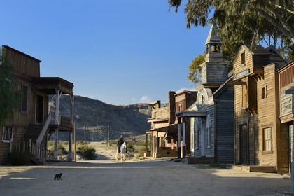 Spain, Andalusia, Almeria Province, Tabernas Desert, Fort Bravo Texas-Hollywood Amusement park where the 7 Mercenaries from John Sturges, Les Petroleuses from Christian-Jaque and A Fistful of Dollars from Sergio Leone were filmed