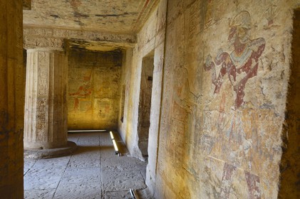 Egypte, Haute Egypte, Nubie, Lac Nasser, temple de Kalabsha, fresques du temple de Beit el-Wali