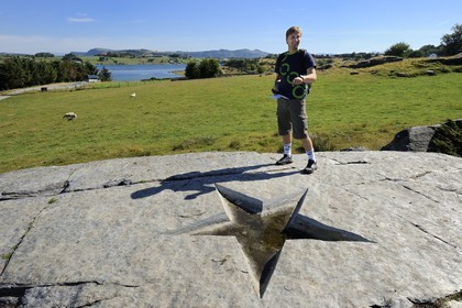 Norway, Rogaland County, surroundings of Stavanger, Land Art on Bru Island (Stavanger 2008), Landing site for Angels by Jorn Ronnau