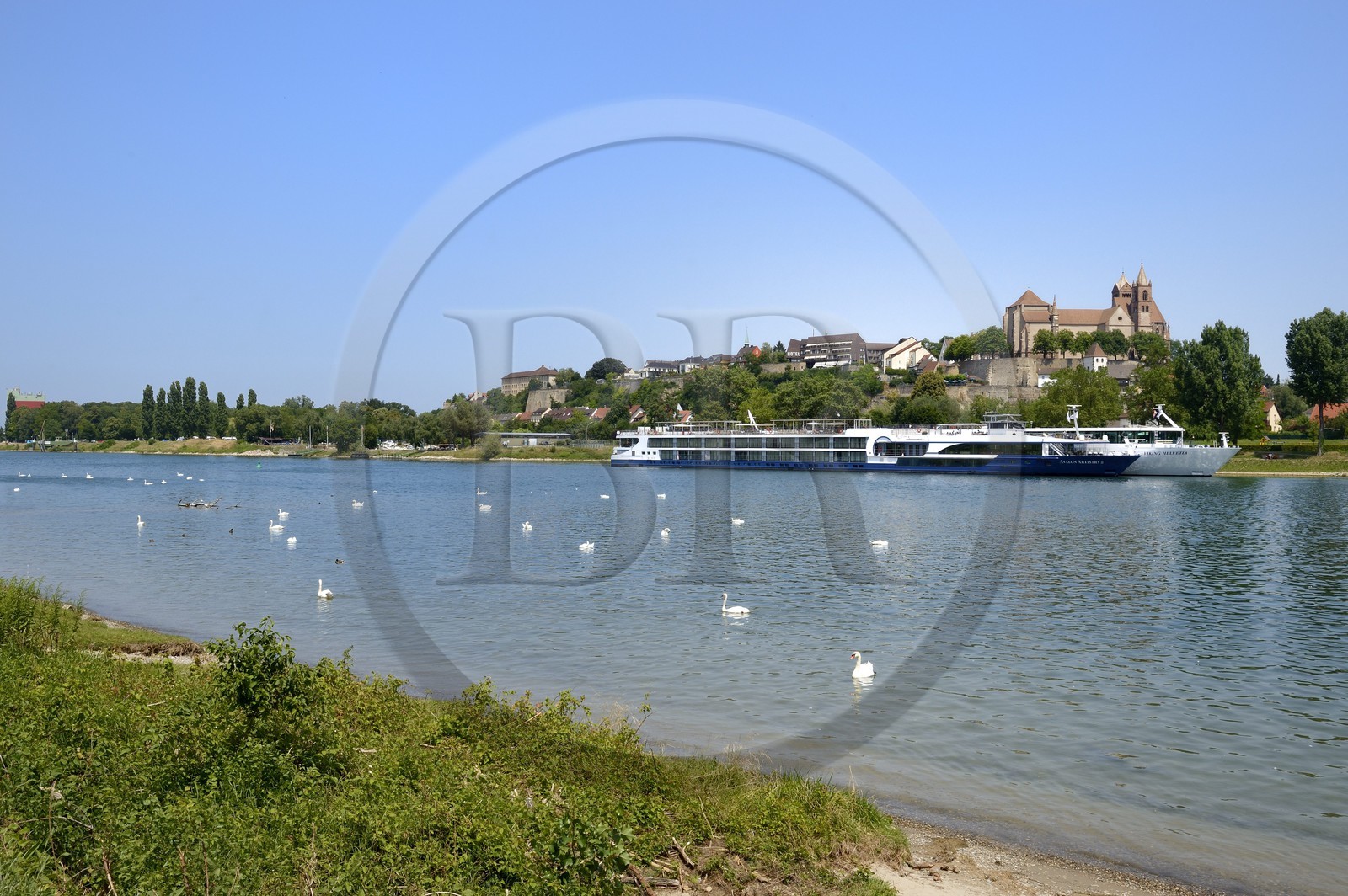 Allemagne, Bade-Wurtemberg, Vieux-Brisach (en allemand Breisach am Rhein) dominé par la collégiale Saint-Etienne (Münster) et en bordure de Rhin