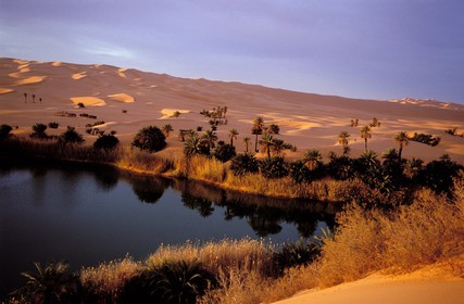 Libya, region of the desert, the Fezzan (Sahara), Erg Ubari, Oum El Ma Lake