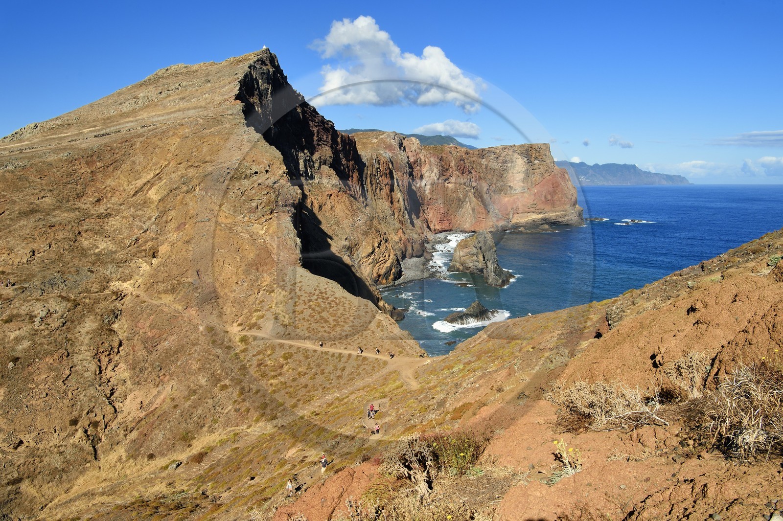 Portugal, Ile de Madère, randonnée dans la réserve naturelle de la Ponta de Sao Lourenço (pointe Saint Laurent) à l'extrême Est de l'ile