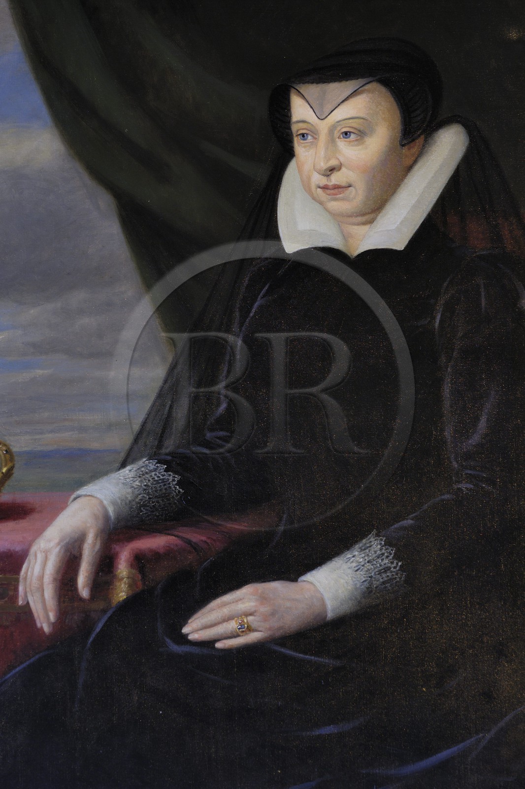 France, Indre-et-Loire (37), château de Chenonceau, chambre de Diane de Poitier, portrait de Catherine de Médicis