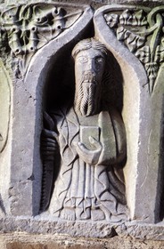 Republic of Ireland, Kilkenny county, low-relief on a graveyard of Jerpoint abbey