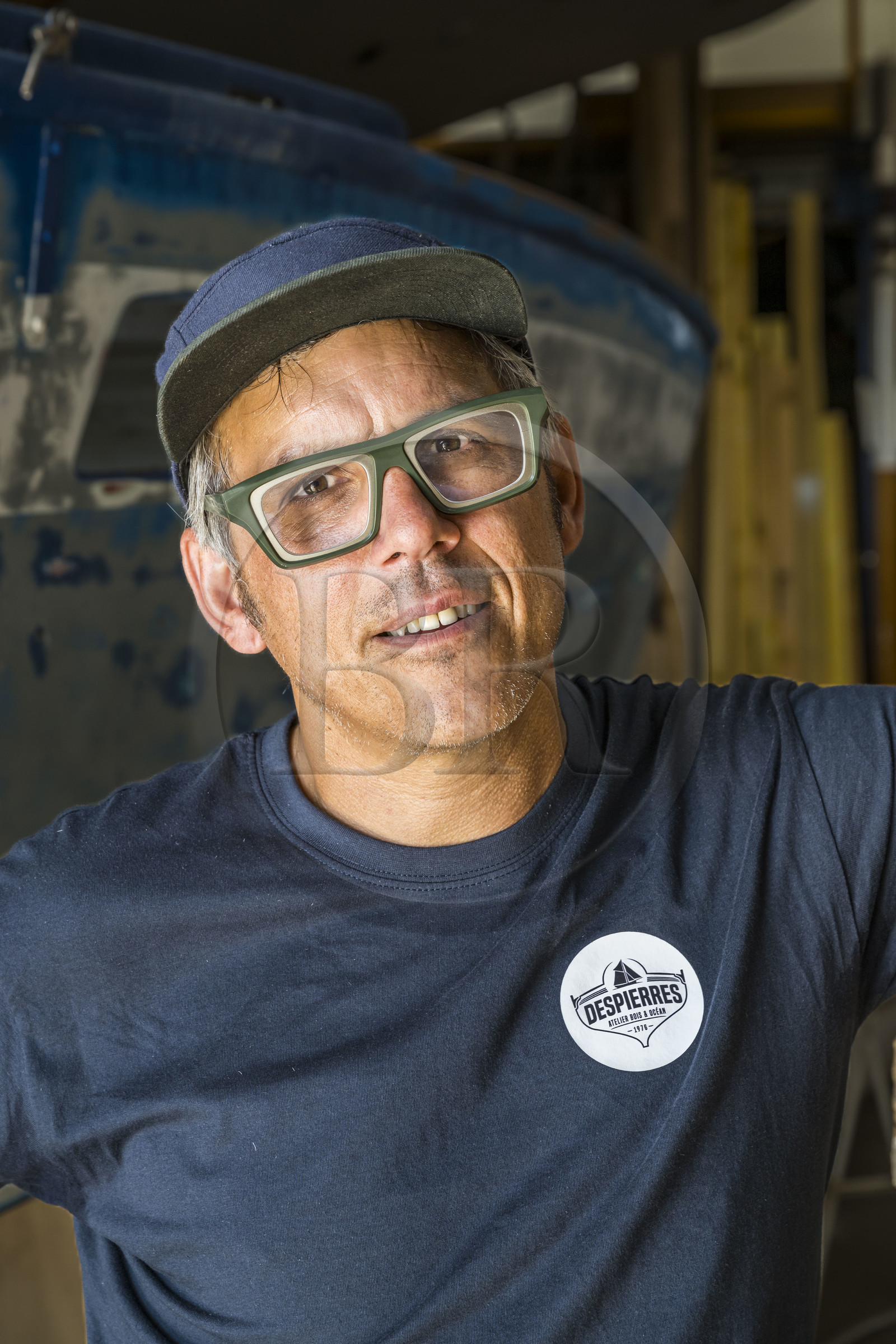 France, Charente-Maritime (17), La Rochelle, quartier des Minimes, Chantier Despierres - Atelier Bois et Océan, spécialisé dans la charpente marine, l’entretien et la réparation de navires de plaisance en bois, il est dirigé par Nicolas Chanteloup
