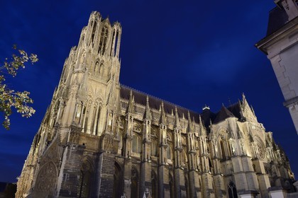 France, Marne, Reims, the south facade of Notre-Dame de Reims cathedral, listed as World Heritage by UNESCO