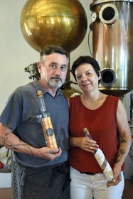 France, Reunion island (French overseas department), La Saline, La Part des Anges Distillation, Céline and Ludovic Maufras creator of La Part des Anges Distillation