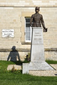 France, Meuse, Lorraine Regional Park, Cotes de Meuse, Les Eparges, the statue-bust of Maurice Genevoix, veteran of the First World War, French writer and poet who will enter the Pantheon in 2019
