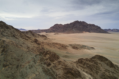 Namibie, région de Hardap, désert du Namib à l'Est du parc national Namib Naukluft vers Sossusvlei (vue aérienne)