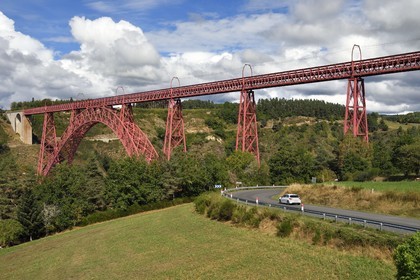 France, Cantal (15),les gorges de la Truyère, viaduc de Garabit des ingénieurs Léon Boyer pour la conception et Gustave Eiffel pour la réallisation