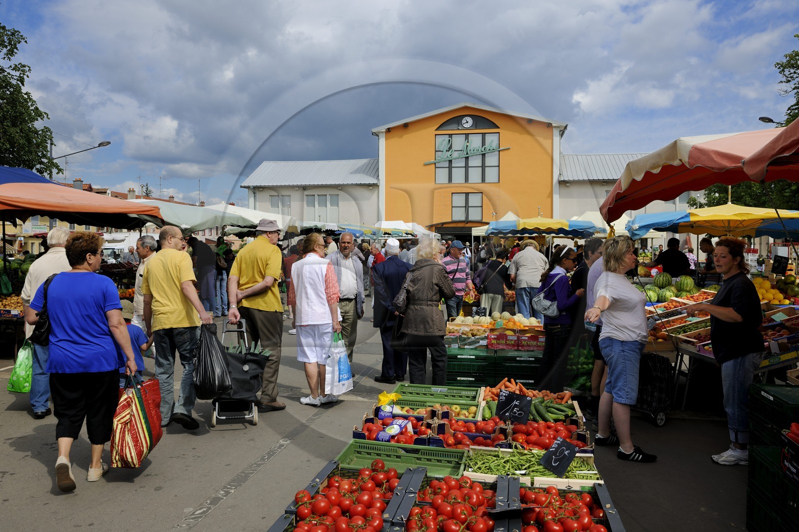 France, Haut-Rhin (68), Mulhouse, hall et marché du Canal Couvert