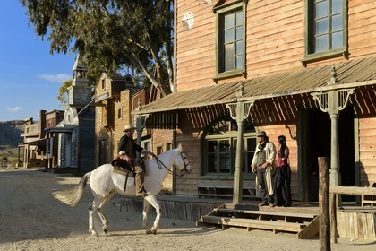 Spain, Andalusia, Almeria Province, Tabernas Desert, Fort Bravo Texas-Hollywood Amusement park where the 7 Mercenaries from John Sturges, Les Petroleuses from Christian-Jaque and A Fistful of Dollars from Sergio Leone were filmed