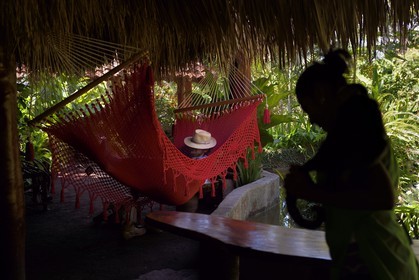 Nicaragua, Nicaragua lake, Las Isletas de Granada, isla Zopango, nap in a hammock
