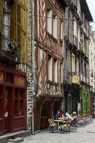France, Ille-et-Vilaine (35), Rennes, maison à pans de bois rue Saint-Michel
