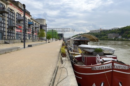 France, Rhone, Lyon, La Confluence new district in the South of the Presqu'ile (Peninsula), Quai Rambaud, the Sucriere former Warehouse from the 1930s hosts since 2003 the Biennial of Contemporary Art
