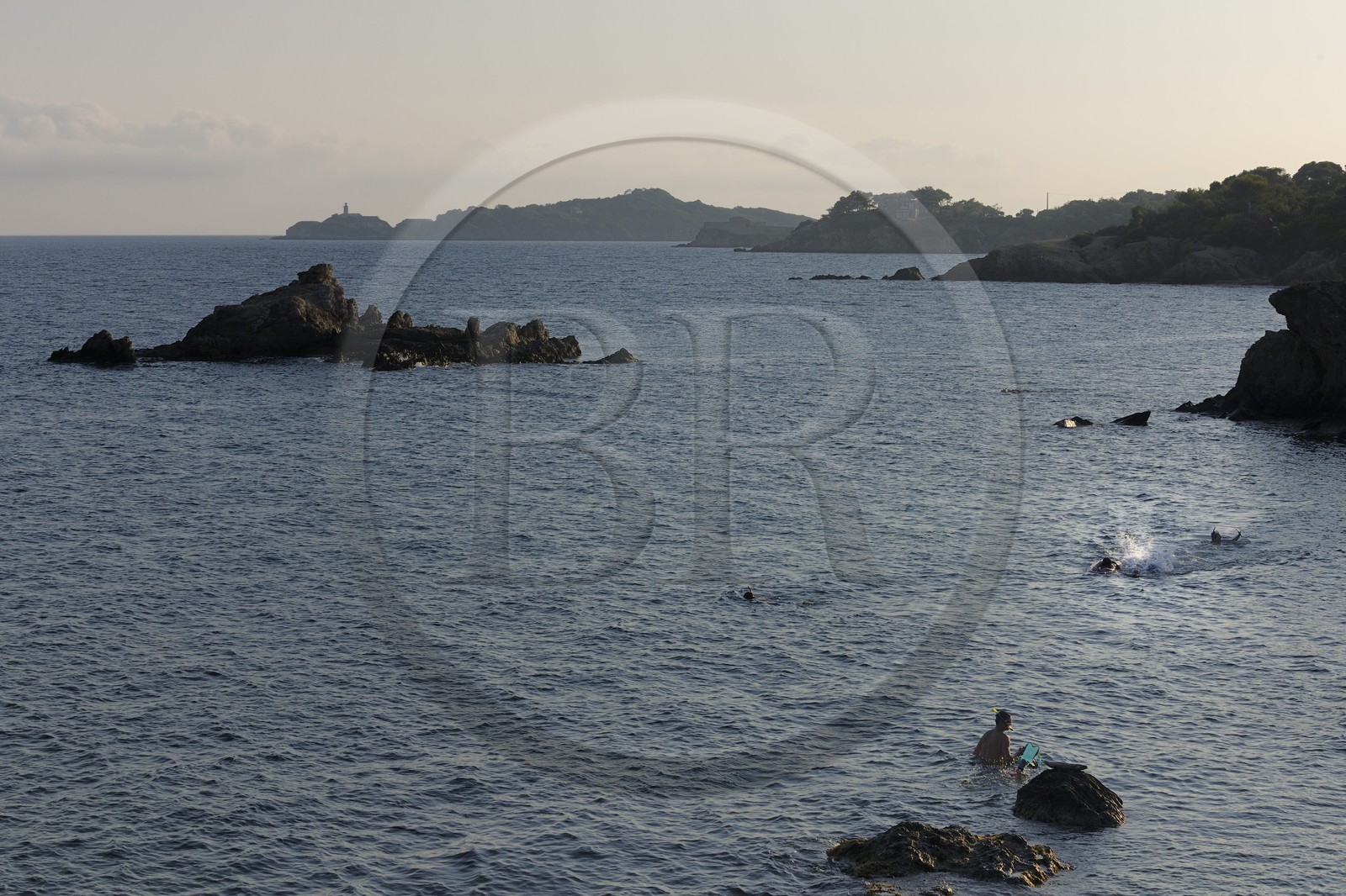 France, Var (83), presqu'île de Giens, la côte vers la Tour Fondue, plongée en apnée