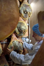 France, Pyrenees Atlantiques, Basque Country, Aldudes valley, the Aldudes collective dryer ensures the drying and the ripening of hams, period in the dryer