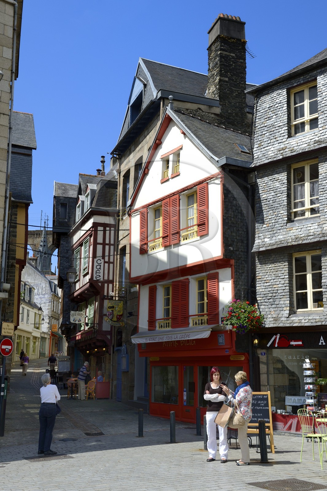 France, Finistere, Morlaix, half-timbered houses  Ange de Guernisac street