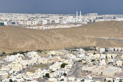 Sultanate of Oman, Muscat, Al Fath district and the Al Ameen mosque in the background