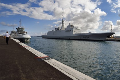 France, Var, Toulon, the naval base (Arsenal), the anti-submarine frigate Auvergne from class FREMM