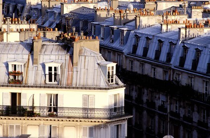 France, Paris, roofs of Paris buildings