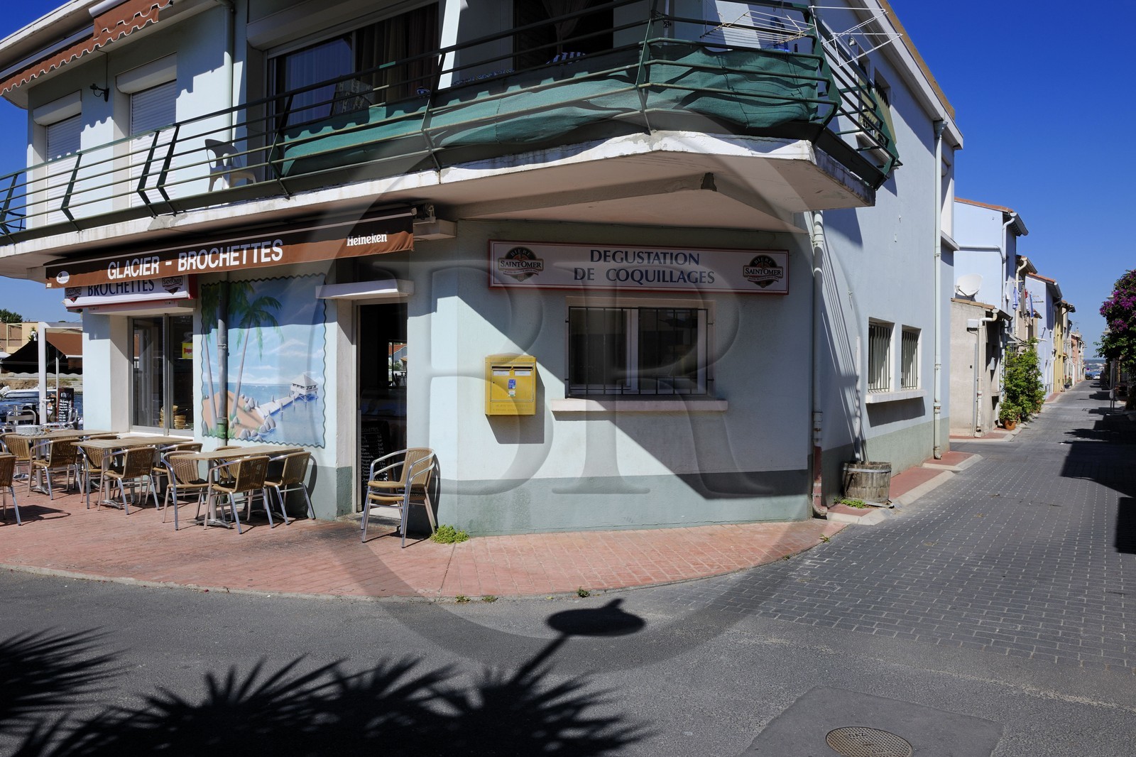 France, Hérault (34), Sète, quartier de la Pointe Courte, village de pêcheurs donnant sur l'étang de Thau, bar restaurant Le Passage