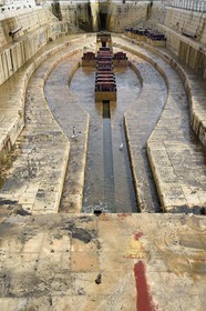 France, Var, Toulon, the naval base (Arsenal), refit basin said small Vauban basin built according to the plans of the engineer Antoine Groignard