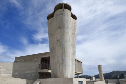 France, Bouches-du-Rhône (13), Marseille, oeuvre architecturale de Le Corbusier, classée Patrimoine Mondial de l'UNESCO, la Cité Radieuse par l'architecte Le Corbusier, toit-terrasse