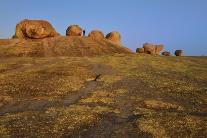 Zimbabwe, Matabeleland South Province, Matobo or Matopos Hills National Park, listed as World Heritage by UNESCO, rock formation on Malindidzimu hill (house of the goodwill spirits) at the summit of View of the World where Cecil Rhodes is buried