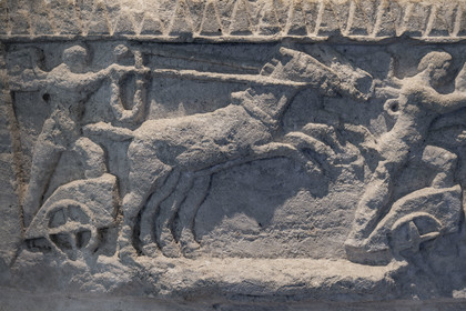 France, Bouches du Rhone, Arles, musée départemental Arles antique, frieze of the Charioteer Cupids (1st century) probably from a funerary monument found near the ancient theatre of Arles