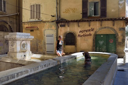 France, Var (83), Toulon, ancien lavoir sur la place Saint-Vincent dans la vieille ville