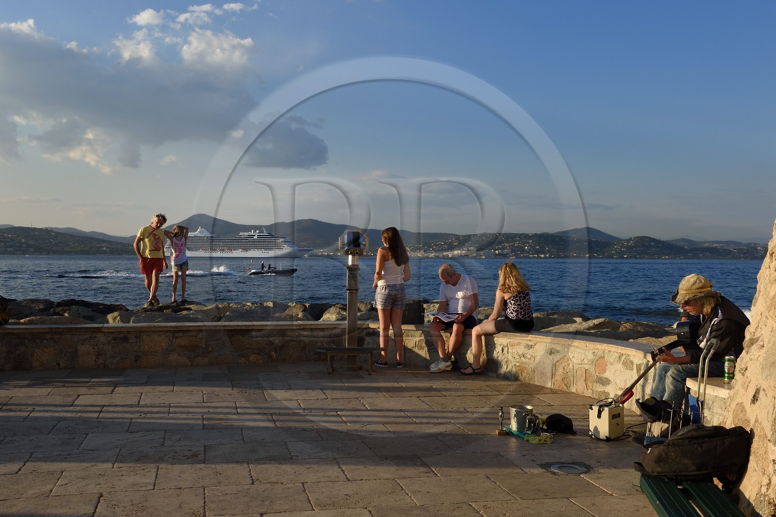 France, Var, Saint-Tropez, the view to Sainte-Maxime at the end of the port