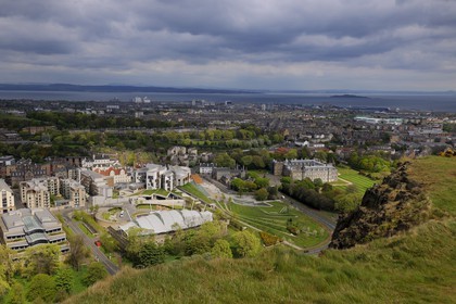 Royaume-Uni, Ecosse, Edimbourg, Dynamic earth, le parlement écossais et le palais royal de Holyrood