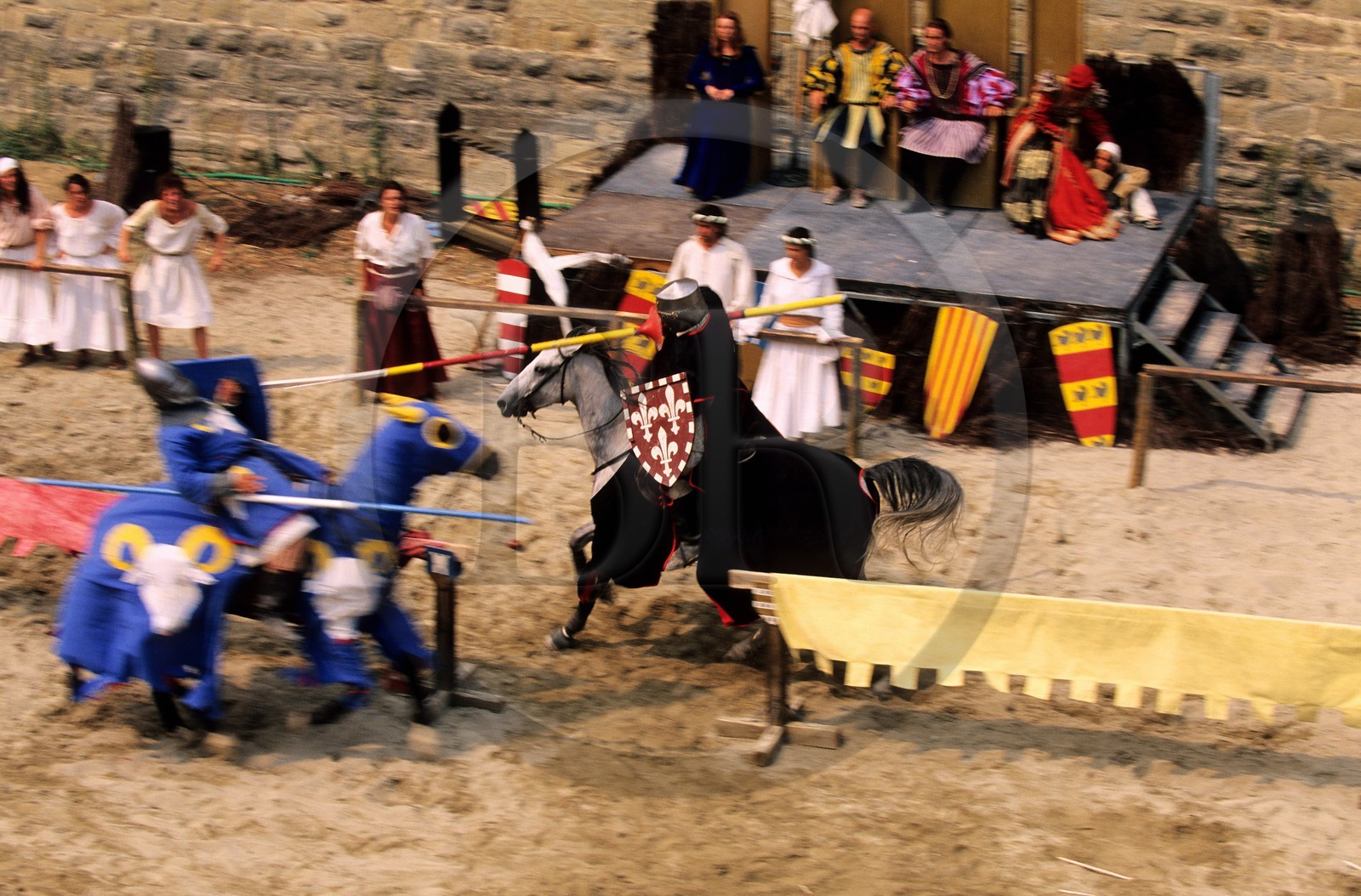 France, Aude (11), Carcassonne, reconstitution d'une joute de chevalier