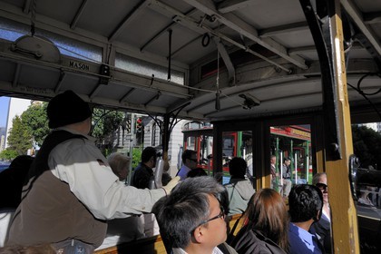 Etats-Unis, Californie, San Francisco, à l'intérieur du Cable car