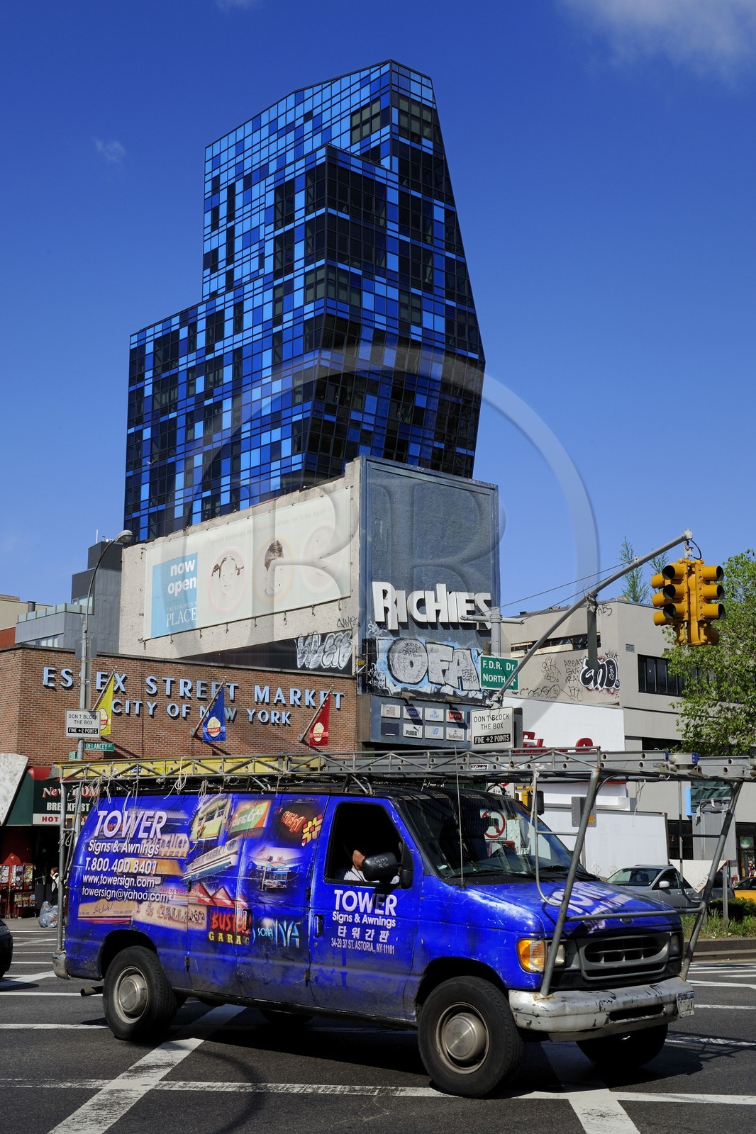 United States, New York, Manhattan, the Blue Condominium (2007) building on Norfolk Street