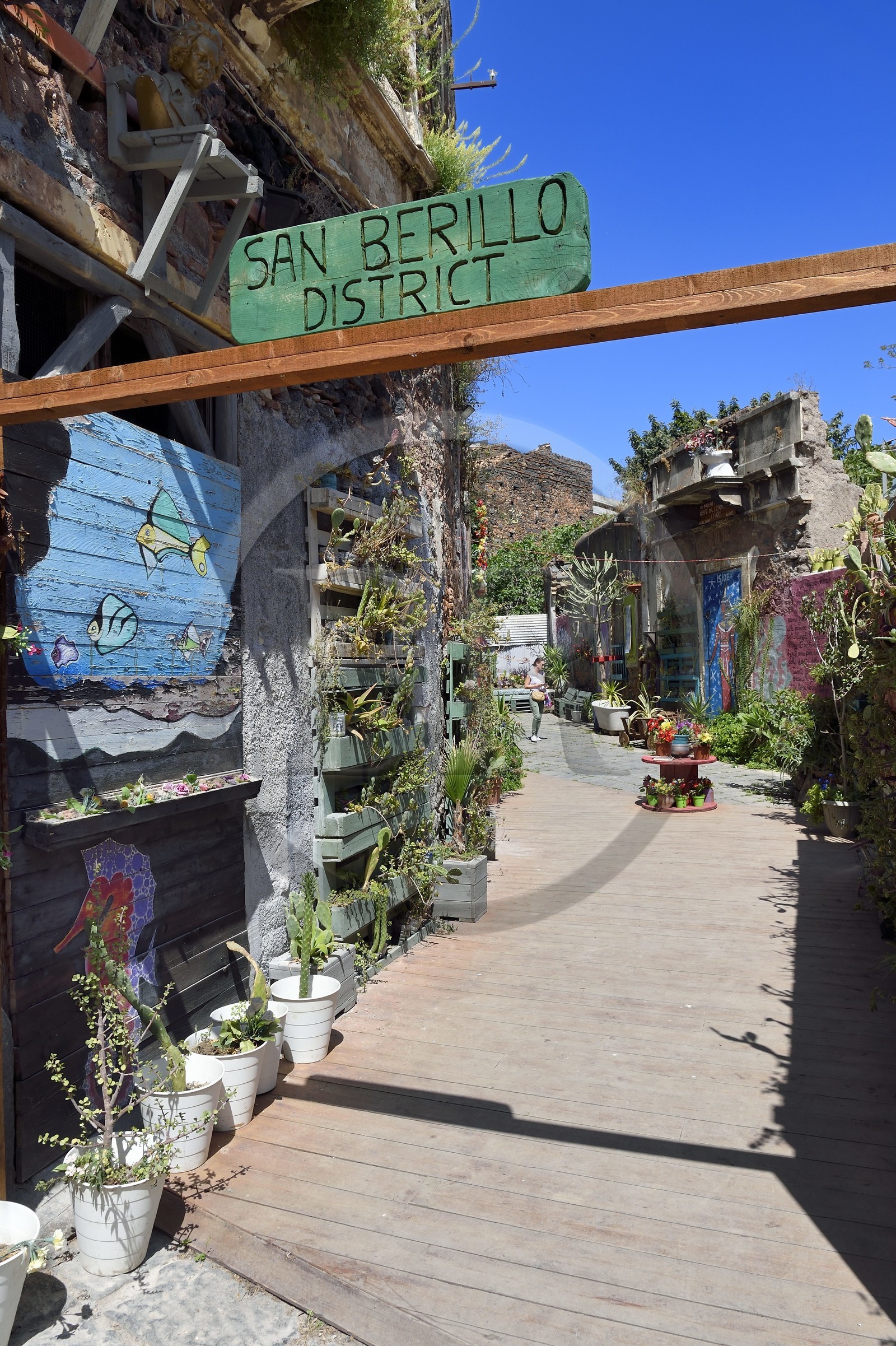 Italie, Sicile, Catane, ville baroque classée au Patrimoine Mondial de l'UNESCO, le quartier historique de San Berillo, quartier à l'abandon depuis les années 50 qui renait grâce au street art