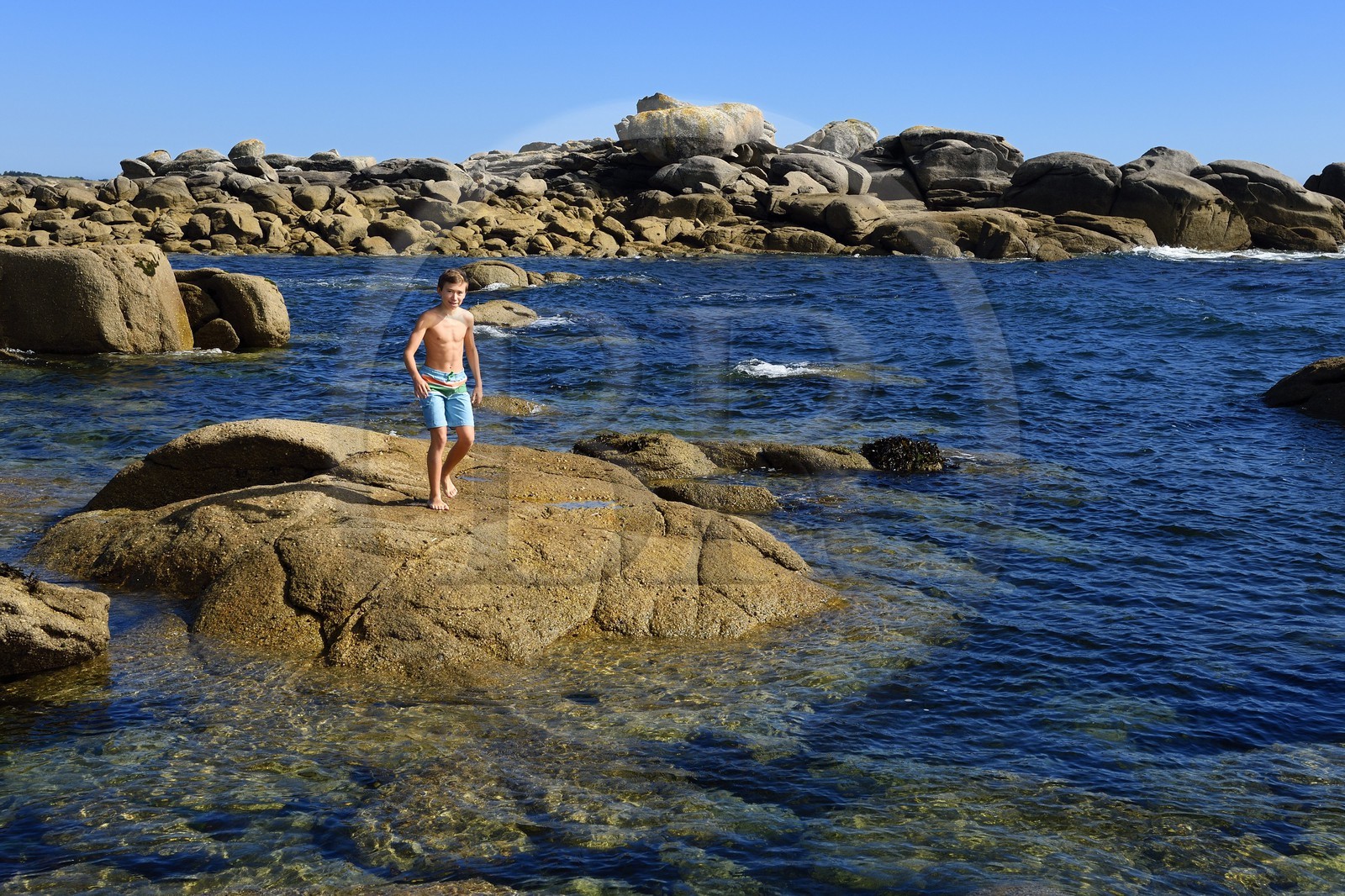 France, Finistère (29), région de Concarneau, Tregunc, bords de mer à la Pointe de la Jument