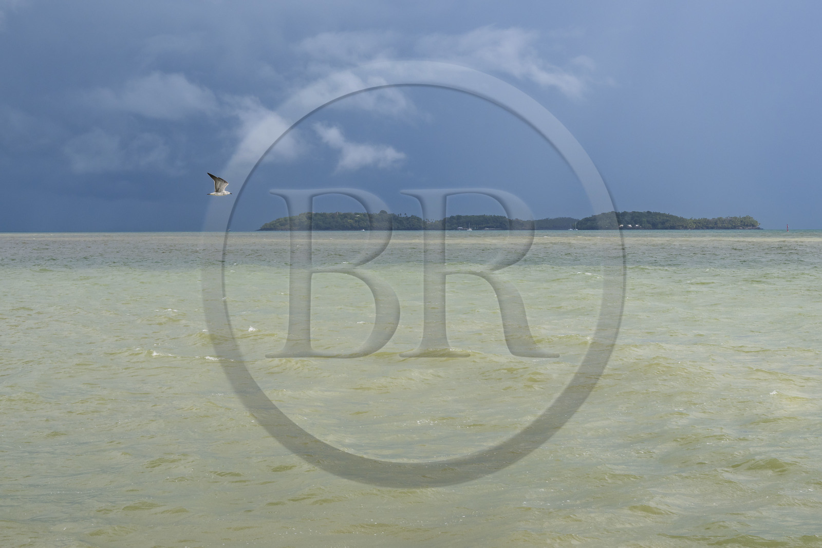 France, French Guiana, Kourou, Salvation Islands (Iles du Salut), arrival on the Îles du Salut in stormy weather