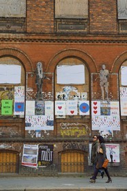Germany, Berlin, Spandauer Vorstadt in Berlin-Mitte, street art and posters in Auguststrasse