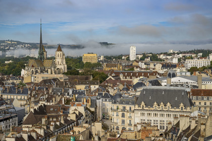 France, Côte-d'Or (21), Dijon, zone classée Patrimoine Mondial de l'UNESCO, la cathédrale Sainte Bénigne vue depuis la Tour Philippe Le Bon