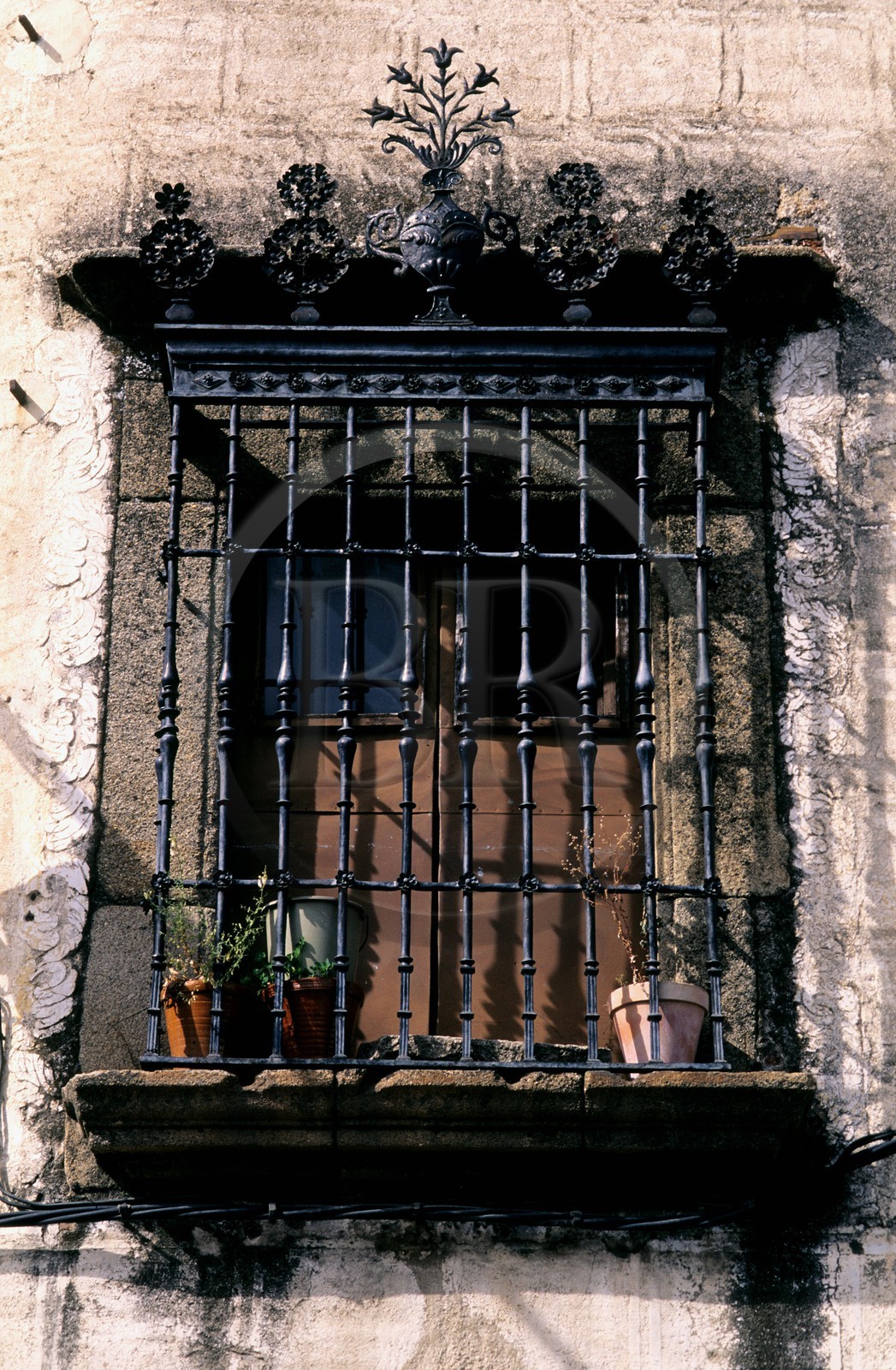 Espagne, Estrémadure, Plasencia, fenêtre grillagée typique