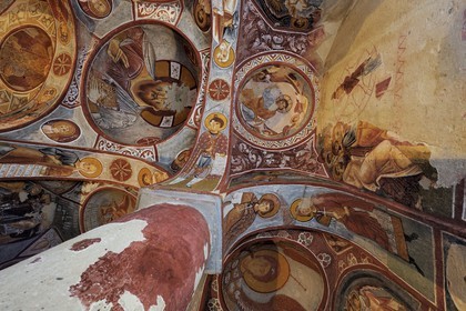 Turkey, Central Anatolia, Nevsehir Province, Cappadocia listed as World Heritage by UNESCO, Goreme, open air museum, Elmali Kilise (troglodytic church called the Church with the Apple)