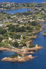 France, Cotes-d'Armor, Brehat island, south coast (aerial view)