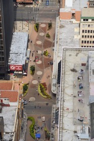 South Africa, Gauteng Province, Johannesburg, CBD (Central Business District), downtown view from the Carlton Center tower, pedestrian Fox street