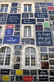 France, Loir et Cher, Blois, Object Museum, façade made by the artiste Ben